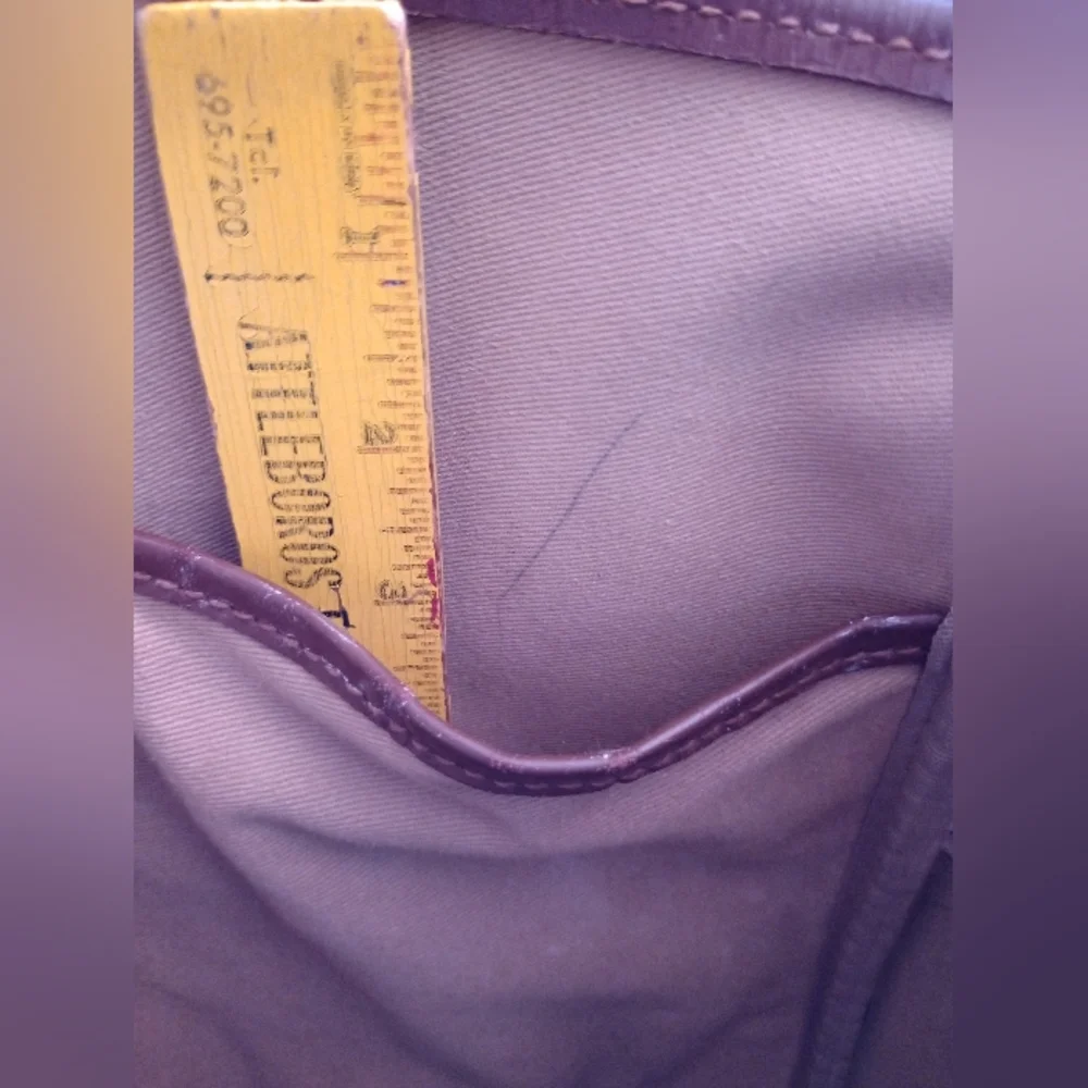 Vintage Green Plaid Tote Bag with Brown Leather Handles Polo Ralph Lauren - Picture 11 of 13